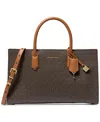 Michael Kors Michael  Scarlett Logo Medium East West Satchel Bag In Brown
