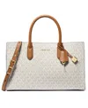 Michael Kors Michael  Scarlett Logo Medium East West Satchel Bag In White