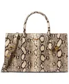 Michael Kors Michael  Scarlett Medium East West Leather Satchel In Animal Print