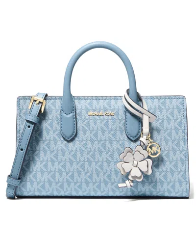 Michael Kors Scarlett Extra Small Monogram Crossbody In Blue