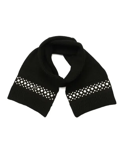 Michael Kors Michael  Scattered Stud Knit Scarf In Black