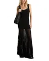 Michael Kors Sleeveless Sheer Maxi Dress In Black In Black