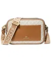 Michael Kors Michael  Signature Maeve Large East West Pocket Crossbody In Vanilla,acorn