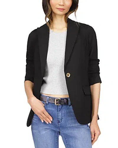 Michael Kors Michael  Single Button Knit Blazer In Black