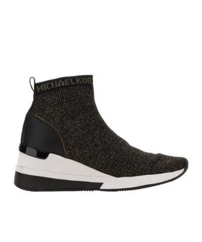 MICHAEL KORS MICHAEL MICHAEL KORS SKYLER METALLIC STRETCH KNIT SOCK SNEAKERS