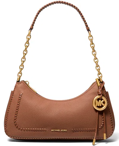 Michael Kors Michael  Small Chain Handle Pouchette Handbag In Brown