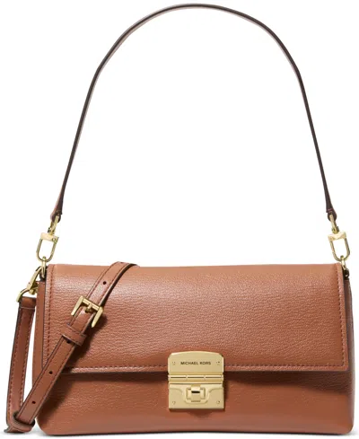 Michael Kors Michael  Small Leather Convertible Pouchette Crossbody In Brown