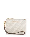 Michael Kors Michael  Small Leather Wristlet In Vanilla