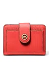 Michael Kors Michael  Small Logo Print Compact Wallet In Burnt Siena