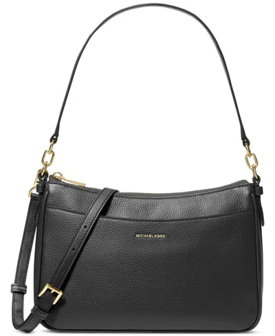 Michael Kors Michael  Small Top Zip Pouchette Crossbody In Black