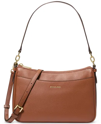 Michael Kors Michael  Small Top Zip Pouchette Crossbody In Brown
