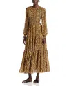 Michael Kors Michael  Smock Waist Tiered Maxi Dress In Yellow