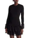 Michael Kors Michael  Smocked Mini Dress In Black