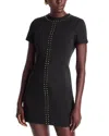 Michael Kors Studded Stretch Crepe Shift Dress In Black