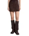 Michael Kors Michael  Suede Studded Mini Skirt In Blue