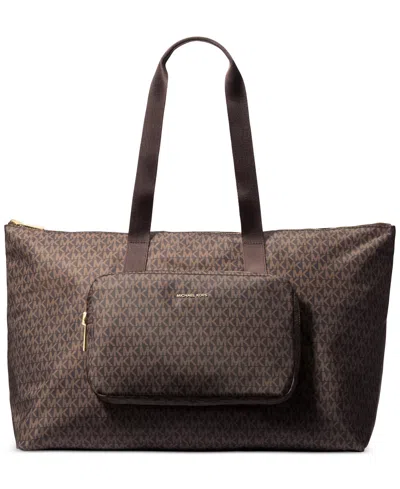 Michael Kors Michael  Tanner Extra Large Reversible Packable Tote In Brown