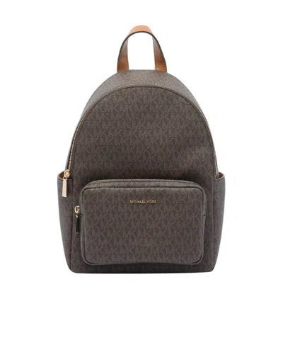 Michael Kors Michael  Tanner Medium Signature Logo Backpack In Black