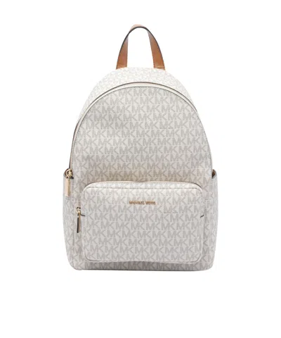 Michael Kors Michael  Tanner Medium Signature Logo Backpack In White