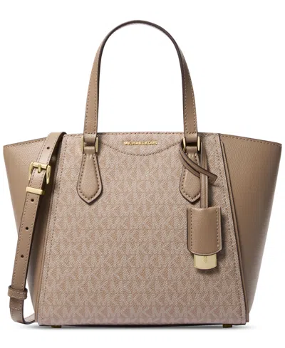 Michael Kors Michael  Taryn Convertible Top Zip Tote Crossbody In Brown