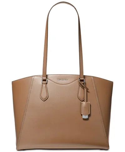 Michael Kors Michael  Taryn Large Leather Tote In Driftwood