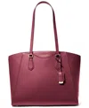 Michael Kors Michael  Taryn Large Leather Tote In Red