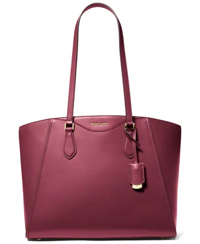 Michael Kors Michael  Taryn Large Leather Tote In Red