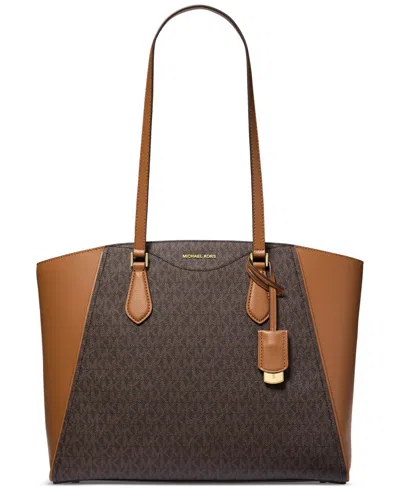 MICHAEL KORS MICHAEL MICHAEL KORS TARYN LOGO LARGE TOP ZIP TOTE
