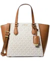 Michael Kors Michael  Taryn Logo Small Convertible Top Zip Crossbody In Vanilla,ac