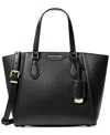 Michael Kors Taryn Shoulder Bag In Black Leather In Black