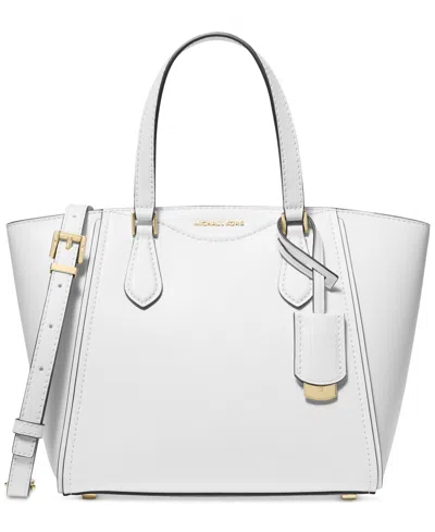 Michael Kors Michael  Taryn Small Convertible Top Zip Tote Crossbody In Optic White