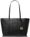 Michael Kors Michael  Temple Large Leather Tote In Black