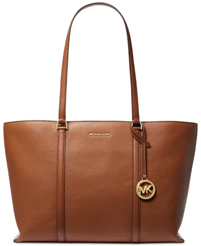 Michael Kors Michael  Temple Large Leather Tote In Luggage