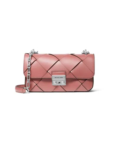 Michael Kors Michael  Tribeca Small Convertible Chain Shoulder Bag In Pink