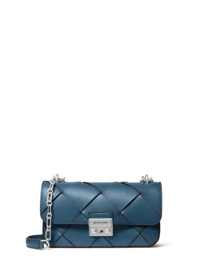 Michael Kors Michael  Tribeca Small Convertible Chain Shoulder Bag In Dark Chambray