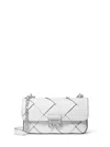 Michael Kors Michael  Tribeca Small Convertible Chain Shoulder Bag In Optic White
