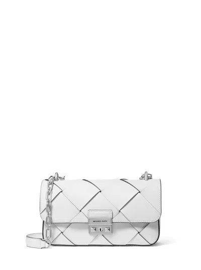 Michael Kors Michael  Tribeca Small Convertible Chain Shoulder Bag In Optic White