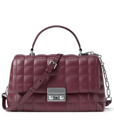 Michael Kors Michael  Tribeca Small Top Handle Satchel Bag In Burgundy
