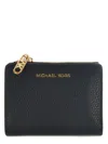 Michael Kors Logo Lettering Zipped Wallet In Black