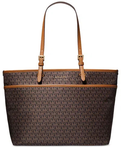Michael Kors Michael  Winston Large Top Zip Tote In Brn,acorn