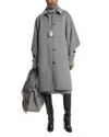 Michael Kors Collection Double Face Wool Melton Poncho Coat In Gray