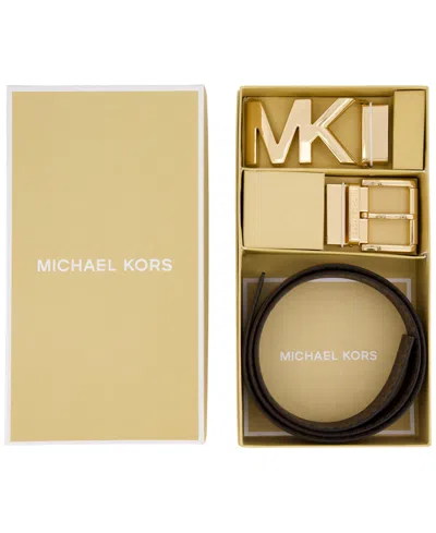 Michael Kors Michael  Women's 2-pack Leather Belts In Brown