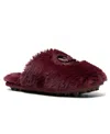 Michael Kors Michael  Women's Ada Round Toe Charm Slippers In Burgundy