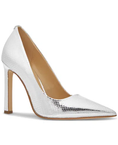 Michael Kors Michael  Women's Amara Pointed Toe High Heel Pumps In Silver