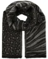 Michael Kors Michael  Women's Animal-print Jacquard Scarf In Black Multi