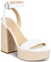 Michael Kors Michael  Women's Ashton Ankle-strap Espadrille Platform Sandals In Optic White