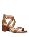 Michael Kors Michael  Women's Ashton Block Heel Sandals In Luggage