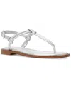 Michael Kors Michael  Women's Astra Thong Toe Double Strap Sandals In Silver