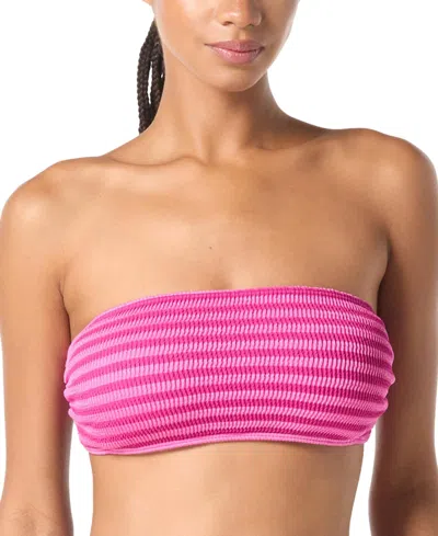 Michael Kors Michael  Women's Bandeau Bikini Top In Bright Wild Berry