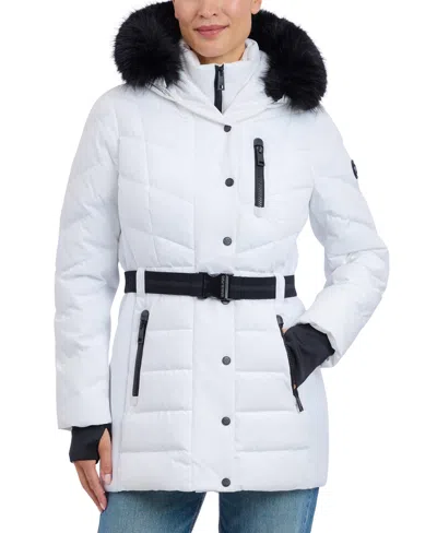 Ski Jacket Michael Kors Parka Womens White Belted Puffer Michael