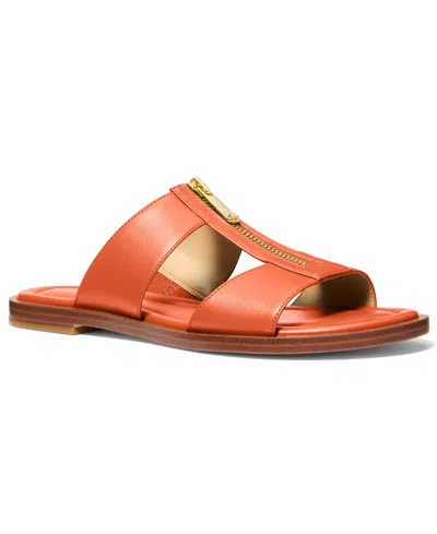 Michael Kors Michael  Women's Berkley Slip-on Flat Sandals In Orange